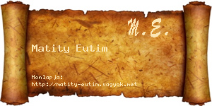 Matity Eutim névjegykártya